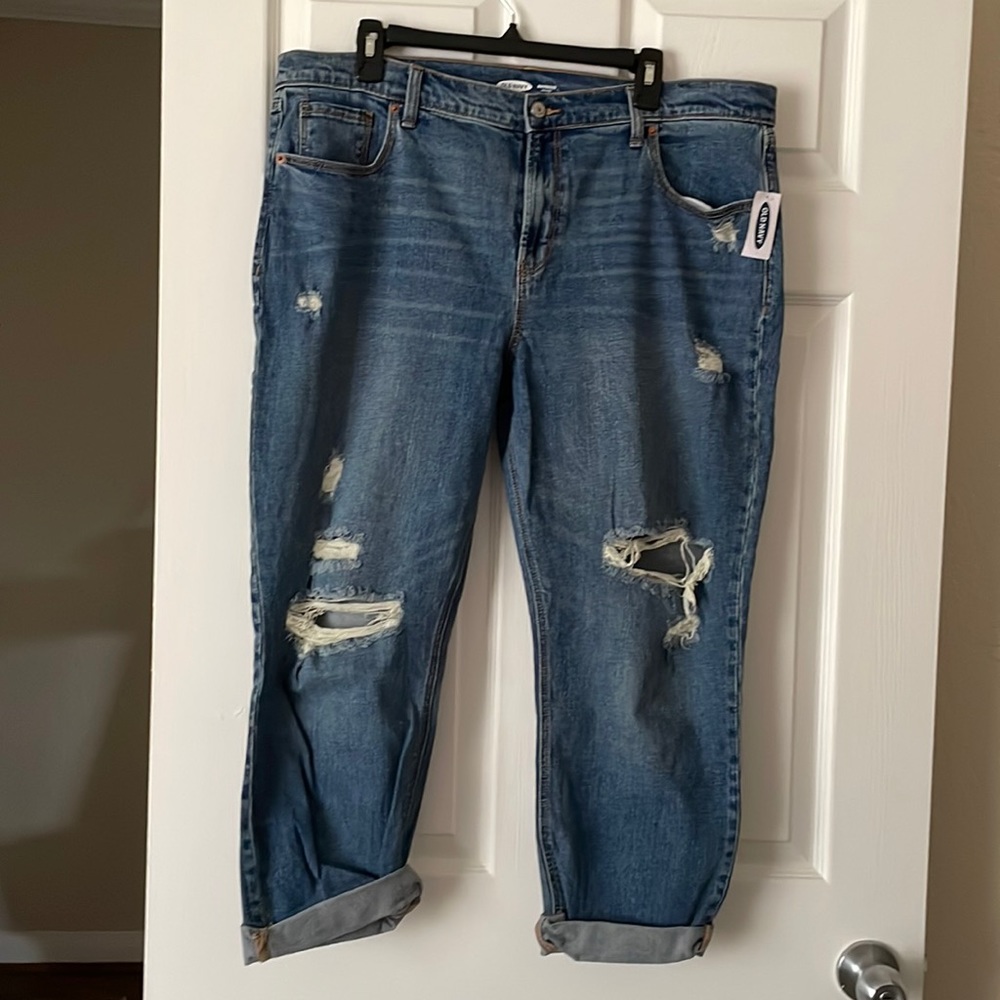 Old Navy, Medium Denim, Mid-Rise, Boyfriend Jeans
